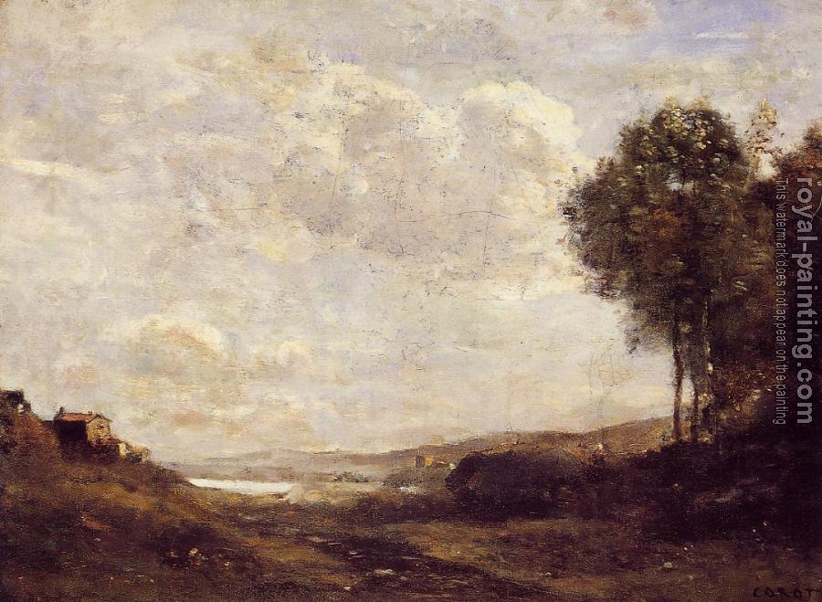 Jean-Baptiste-Camille Corot : Landscape by the Lake
